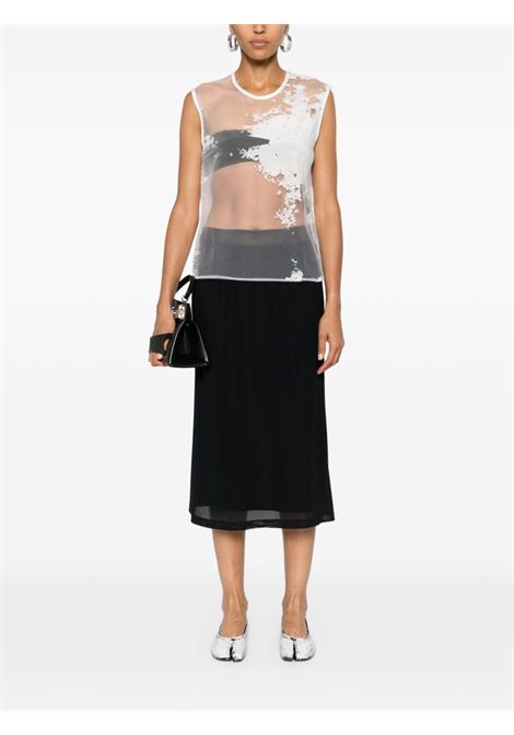 Top semi-trasparente in bianco Ann Demeulemeester - donna ANN DEMEULEMEESTER | 2401WJTO05FA440002